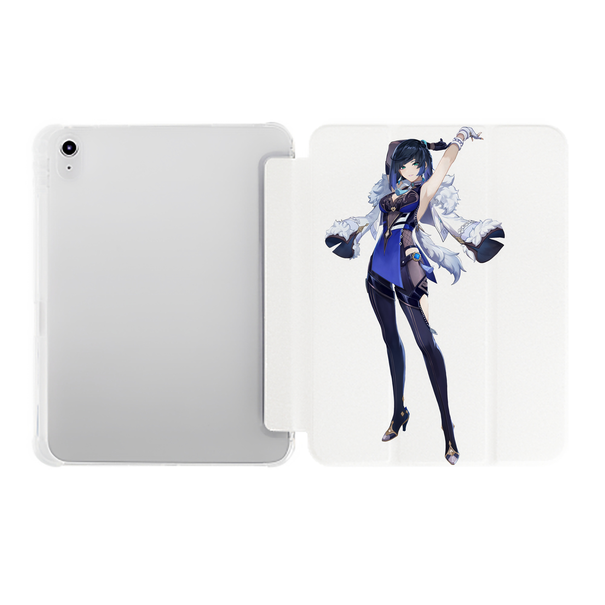 げんし神 夜兰 やらん genshin Yaran IPad ケース ペン収納付き 三つ折りスタンド PUレザー×シリコン 対応機種9.5/10.5/10.9インチ